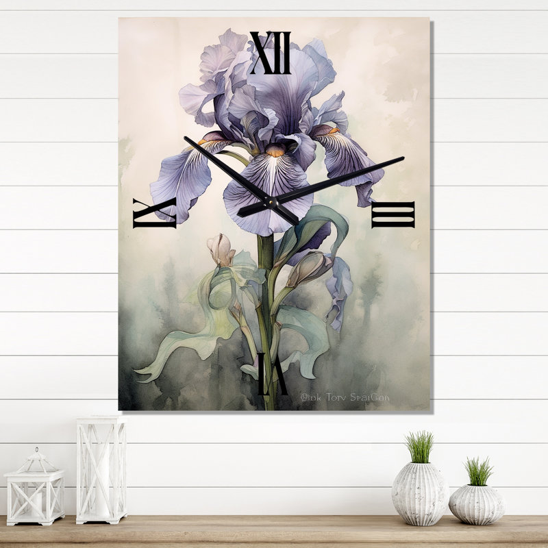 Demetrick - Horloge murale fleurs surdimensionnées, Moyen