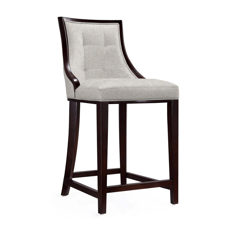 Upholstered Counter Stool with Solid Wood Frame
