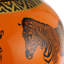 Elledge Orange with Zebra Print Handmade Ceramic Ginger Jar with Lid for Living Room Tabletop Decor