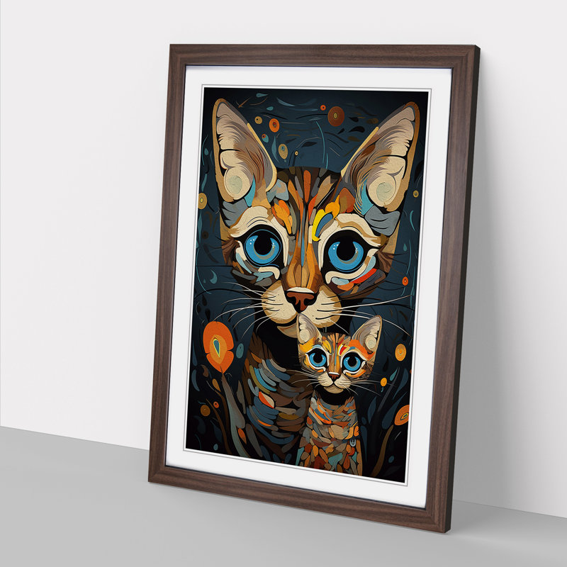 Bengal Cat Dadaism No.2 - Framed Print, Walnut Framed, 46cm H x 34cm W x 2cm D