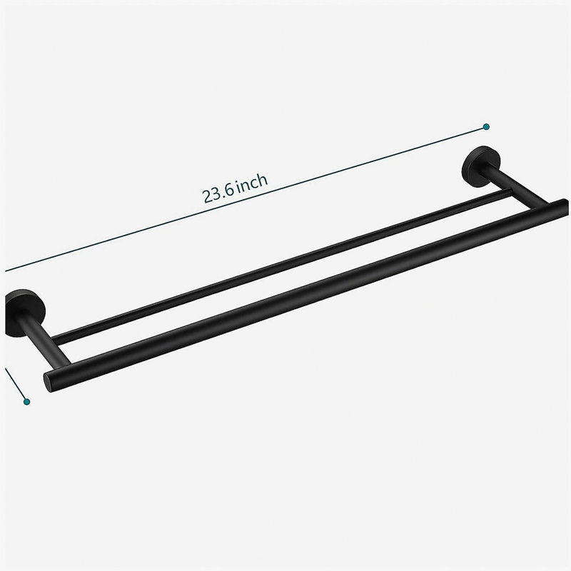 23.6'' Towel Bar Wall Mounted, Matte Black