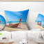 Coussin de mer tropical avec bateau-60572654