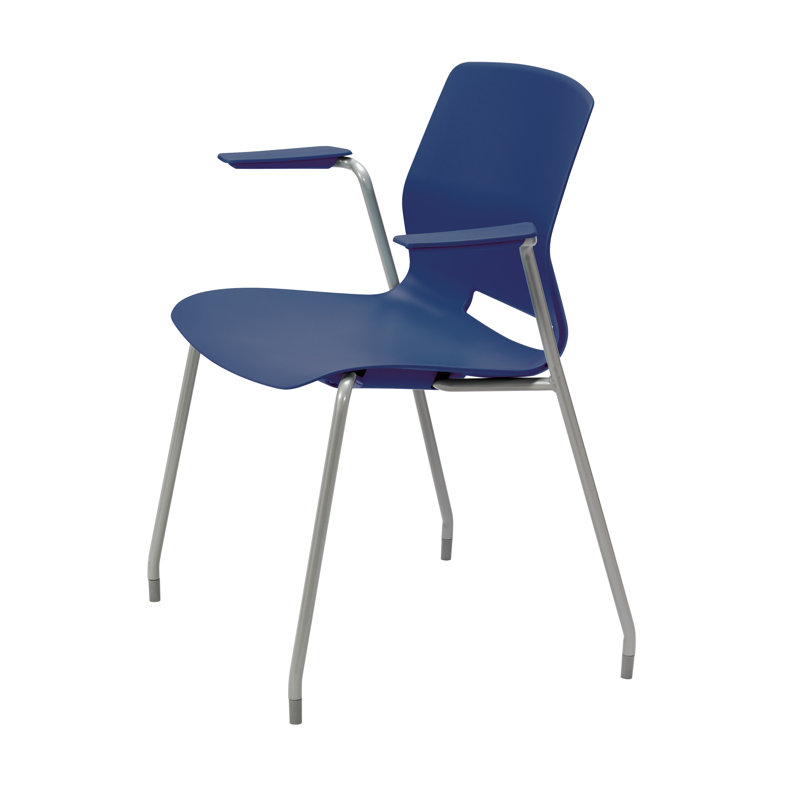 Chaise empilable Wille, Bleu marine, Sans roulettes
