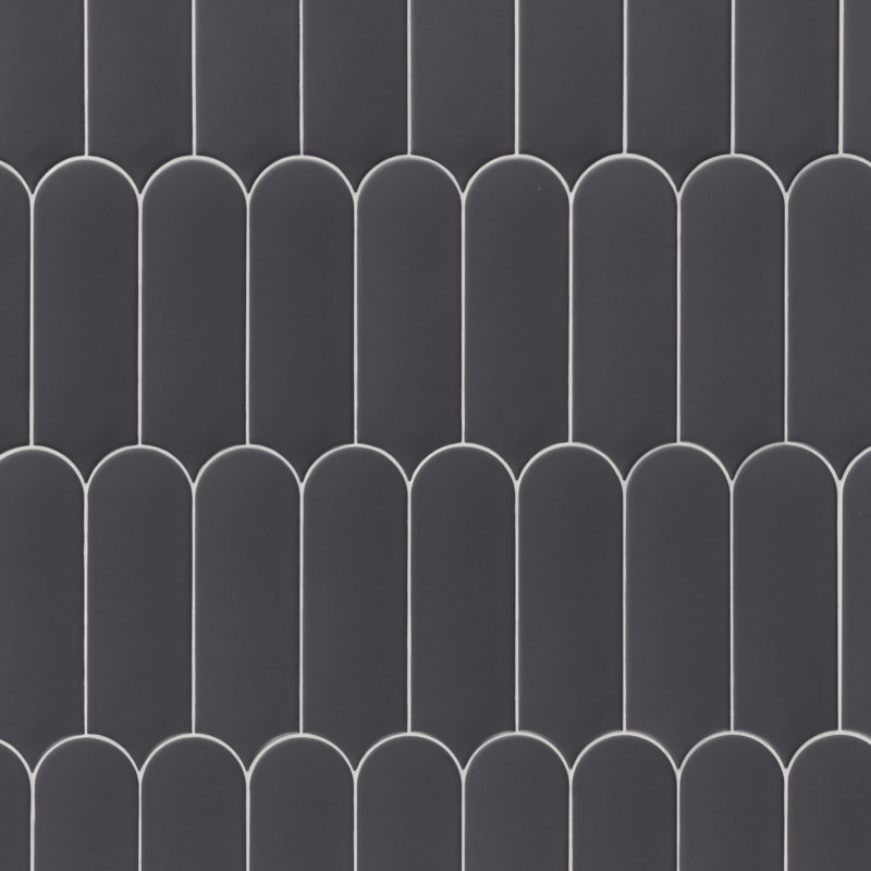 Carrelage mural espagnol mat 3 "x 8", Foncé / noir anthracite