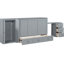 Grand lit gris avec option, espace spacieux et armoire intégrée / bureau polyvalent pour le port, grand espace de rangement combiné