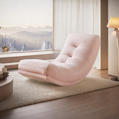 Chaise berçante en velours crème