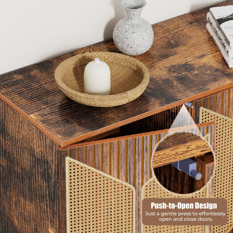 Ceira 70'' Sideboard Buffet Cabinet with Storage Rattan Living Room
