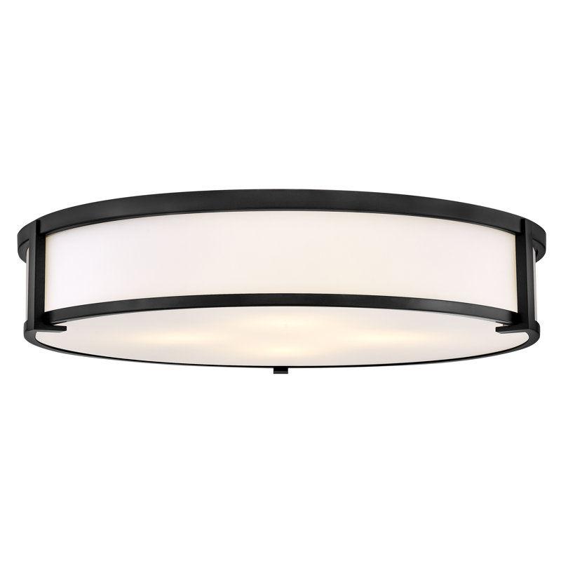Plafonnier encastré en verre Romona, Noir