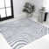 Maribo High-Low Abstract Groovy Striped Light Blue/Ivory Indoor/Outdoor Rug