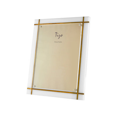 Lucite Wht Gld Frame Metal Frame