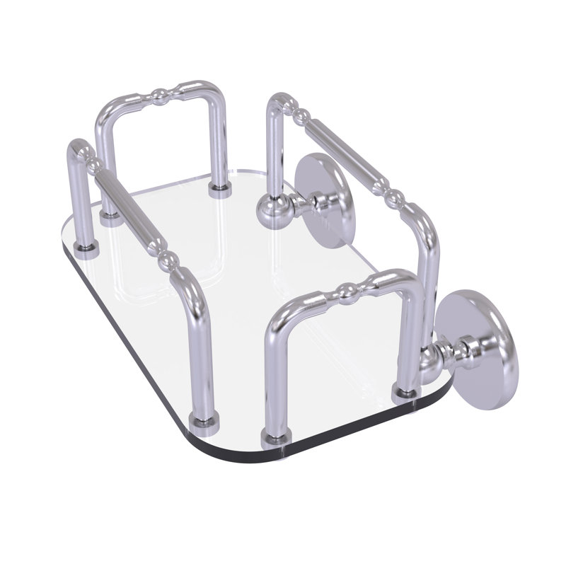 Plateau d'accessoires de salle de bain mural Goble, Chrome satiné