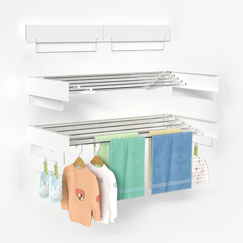 Wall Mounted Drying Rack, 4" H x 31.5" W x 15.7" D