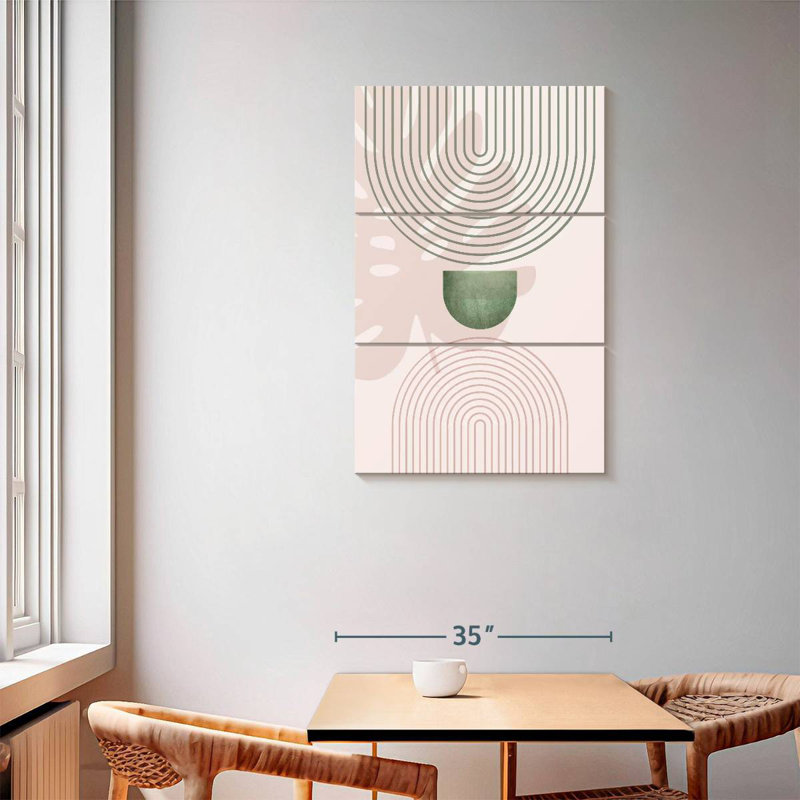 Avery rose vert Mid-Century botanique I, H 57 po x l 36 po