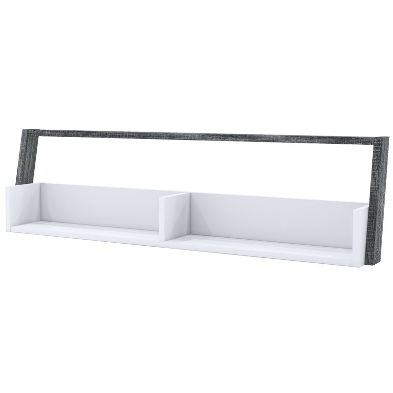 Tablette flottante Fresquez, H 16,75 po x l 62,5 po x P 9 po, Gris patiné