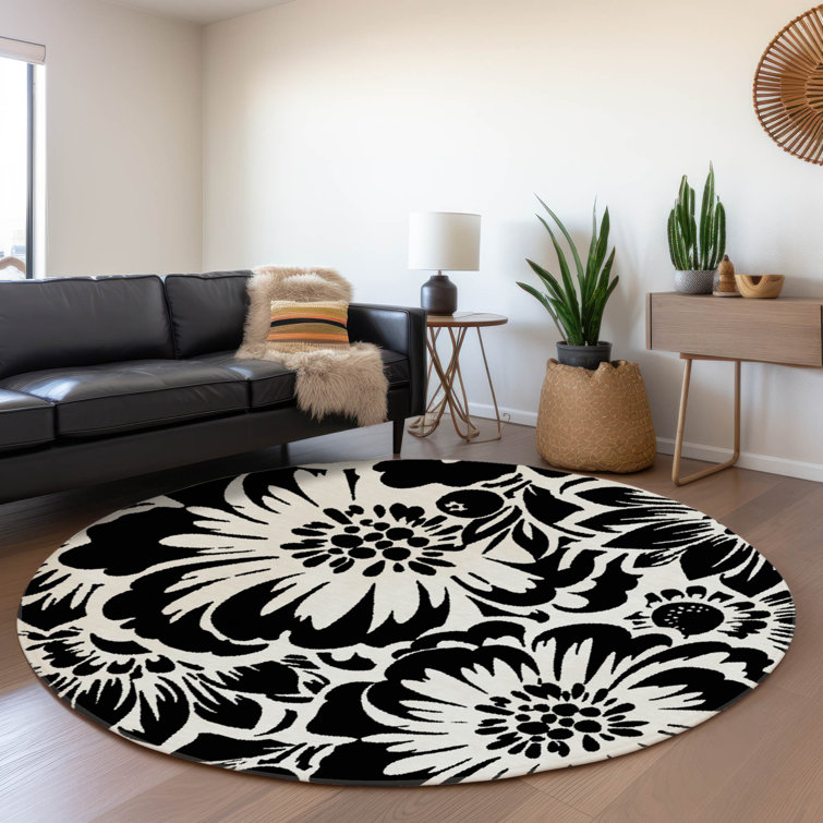 Premium Machine Washable Cerrito AMF551 Black Rug
