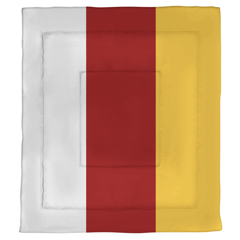 Édredon réversible simple en microfibre College Stripes Boston Fly, Édredon simple TG, Marron / blanc
