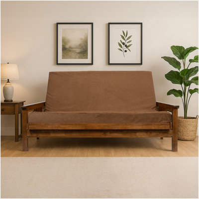 Memory Foam Infused Futon Mattress Full XL Washable Removable Cover, Heavy-Duty Zipper, Thick Foldable Sofa Bed Cushion For Guest Room, Apartment, by Ebern Designs