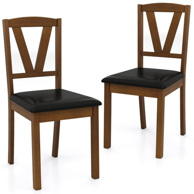 Ensemble de 2 chaises de salle à manger en cuir PU avec dossiers creux