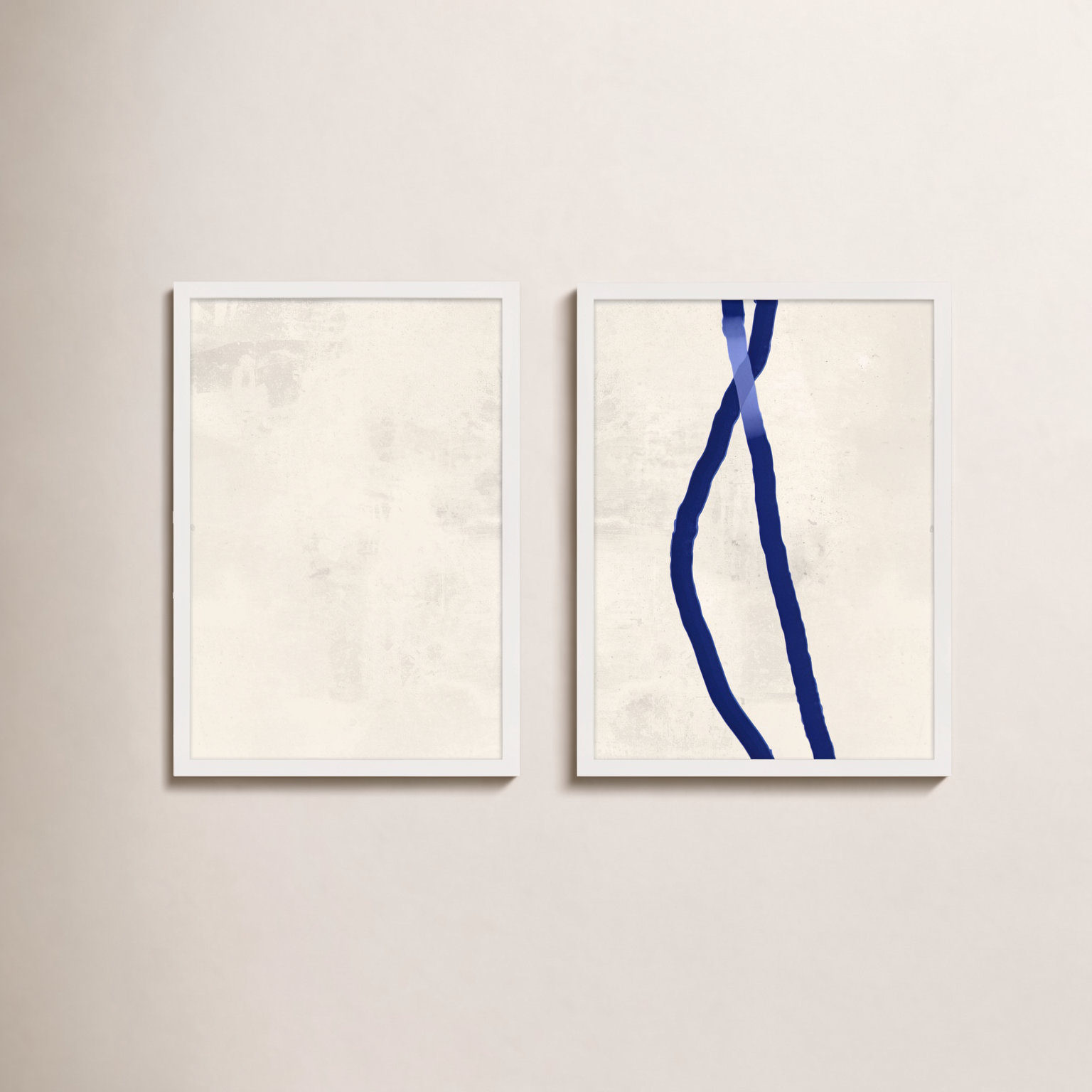 Blue Rope by Jacques Pilon, 20" H x 32" W x 1.25" D, White Framed