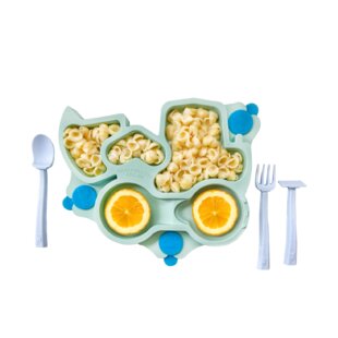 CAVEE Silicone Baby Feeding Set (BPA-Free) with Suction Plate and