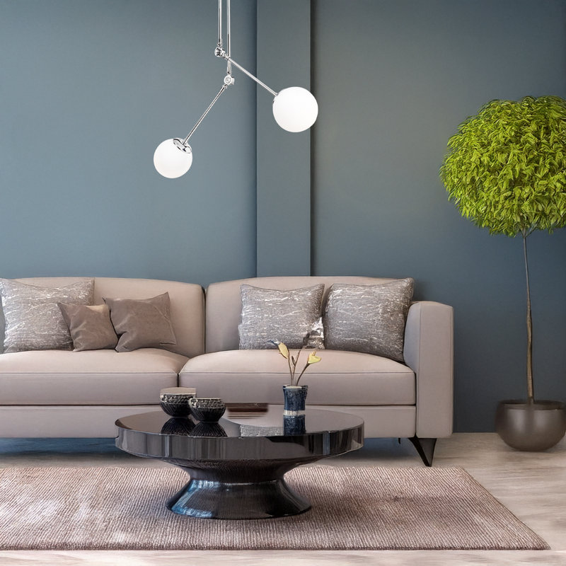 Luminaire suspendu sphérique 2 lumières
