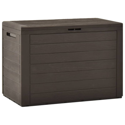 vidaXL Outdoor Storage Box 76.6 Gal Deck Box, UV-Resistant Polypropylene, Weatherproof Garden Cushion Chest for Patio & Tools, Brown, 45.7"x17.3"x21.7 by Latitude Run