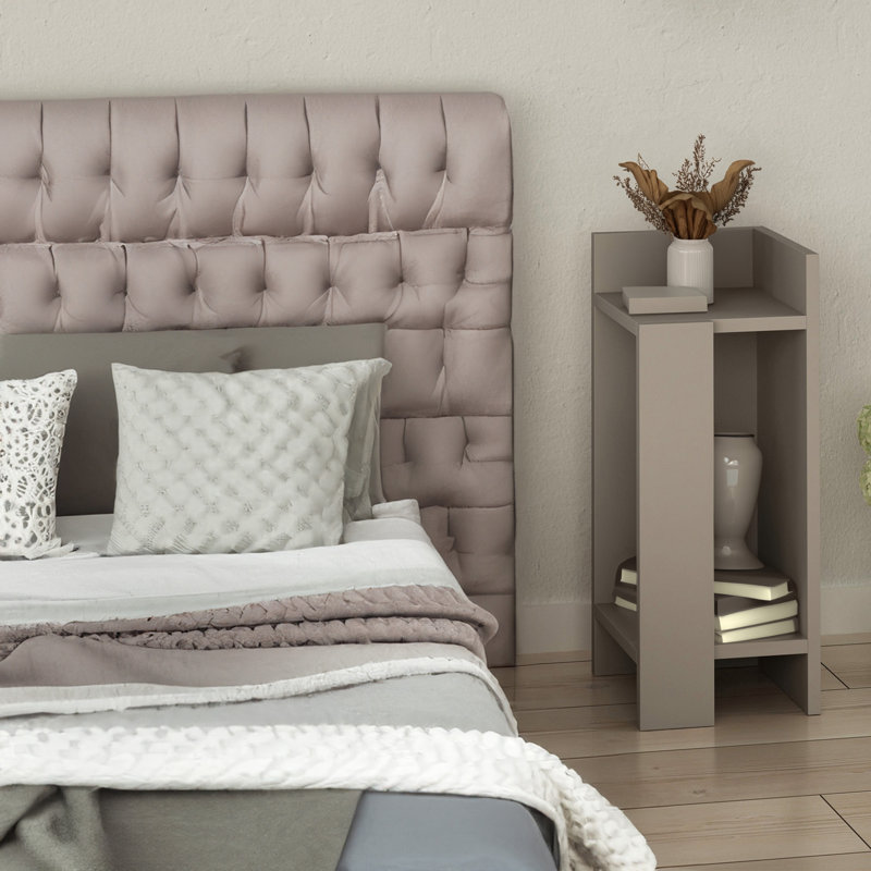 Table de chevet Kaline en gris, Gris