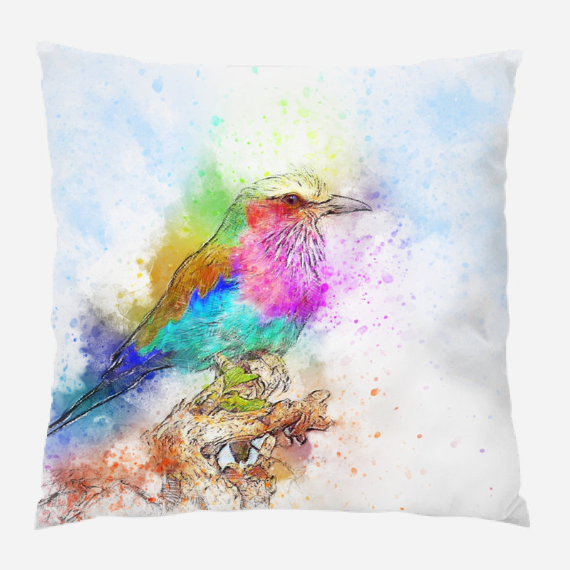 Coussin oiseau Adriana, Intérieur, Microsuède