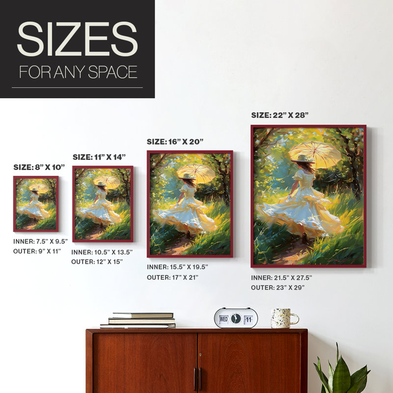 WOMEN Series DCCCLxxxx, reproduction encadrée - bois massif, H 30 po x l 24 po, Rouge