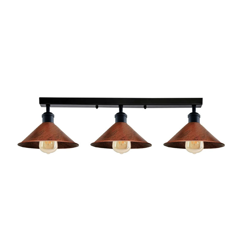 Menoher Flush Mount, No, Rustic Red