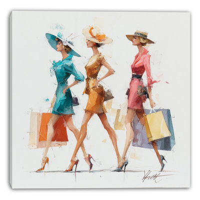 Elegant Stroll Wrapped Canvas Wall Art