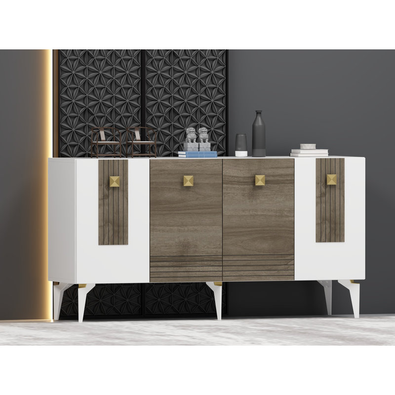 Maximillian 150cm Console Table, Brown/White