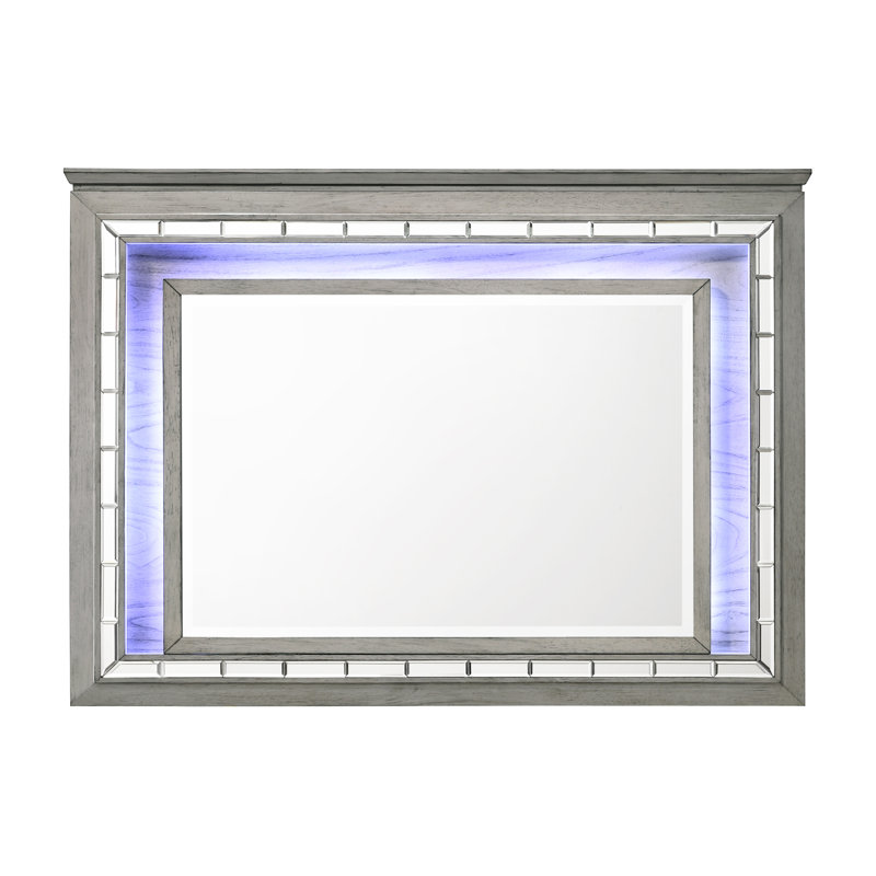 Miroir avec DEL, chêne gris clair