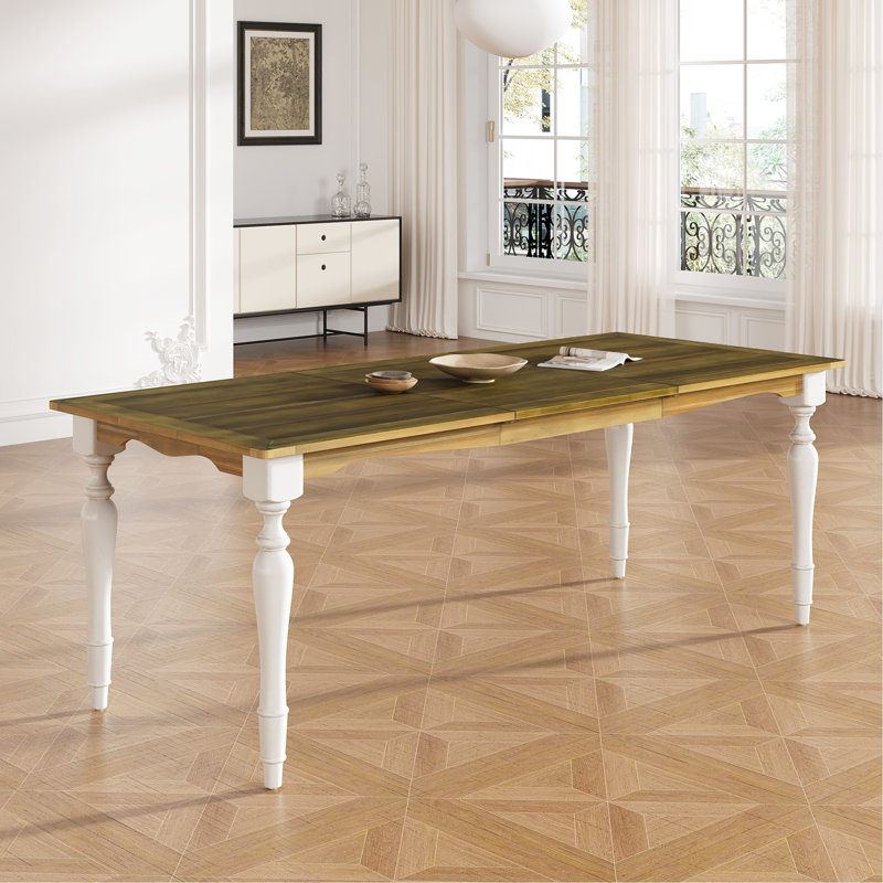 Table de salle à manger extensible rétro Vintage 82,7 pouces avec rallonge amovible de 23,6 pouces