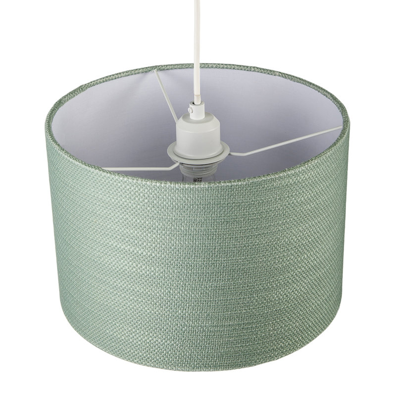 20cm H Fabric Drum Lamp Shade ( Slip-On ), Sage