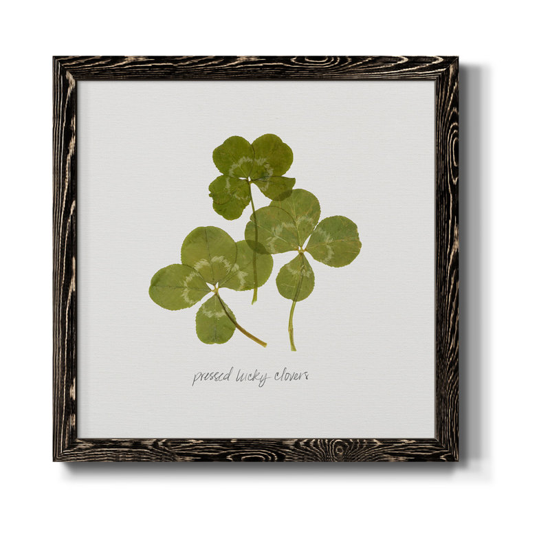 Toile encadrée pressée «Clover II» de qualité supérieure - prête à être accrochée, Cadre noir