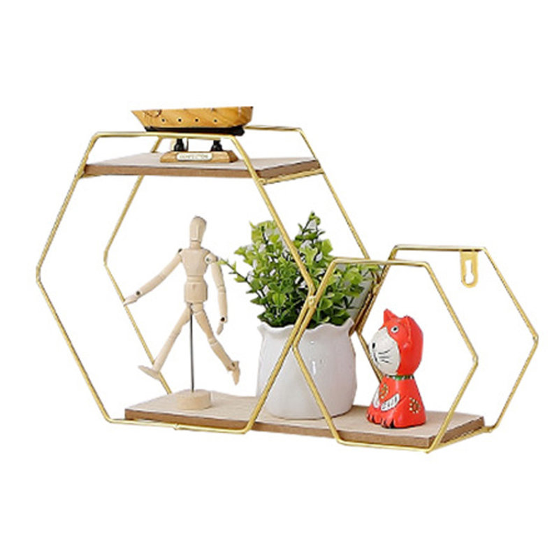 Chumbley 2 Piece Hexagon Metal Tiered Shelf
