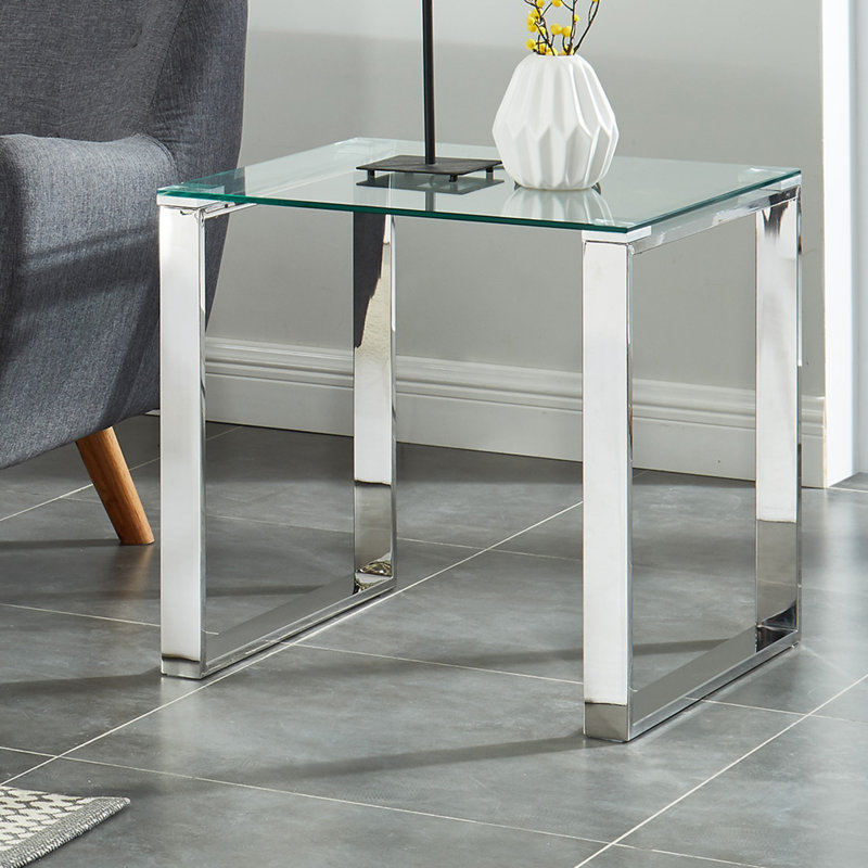 Garnett Glass Top End Table