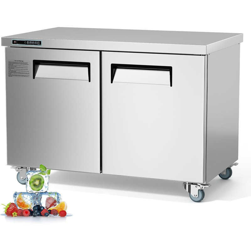 Table de préparation à sandwich 48 po en acier inoxydable, réfrigérateur commercial pour restaurant