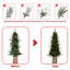 Arbre de Noël festif de 4 pi avec 100 lumières à DEL multicolores, 396 pointes, baies rouges, pin et baies réalistes à base scintillante et baies en PE / branches, pot à paillettes décoratif