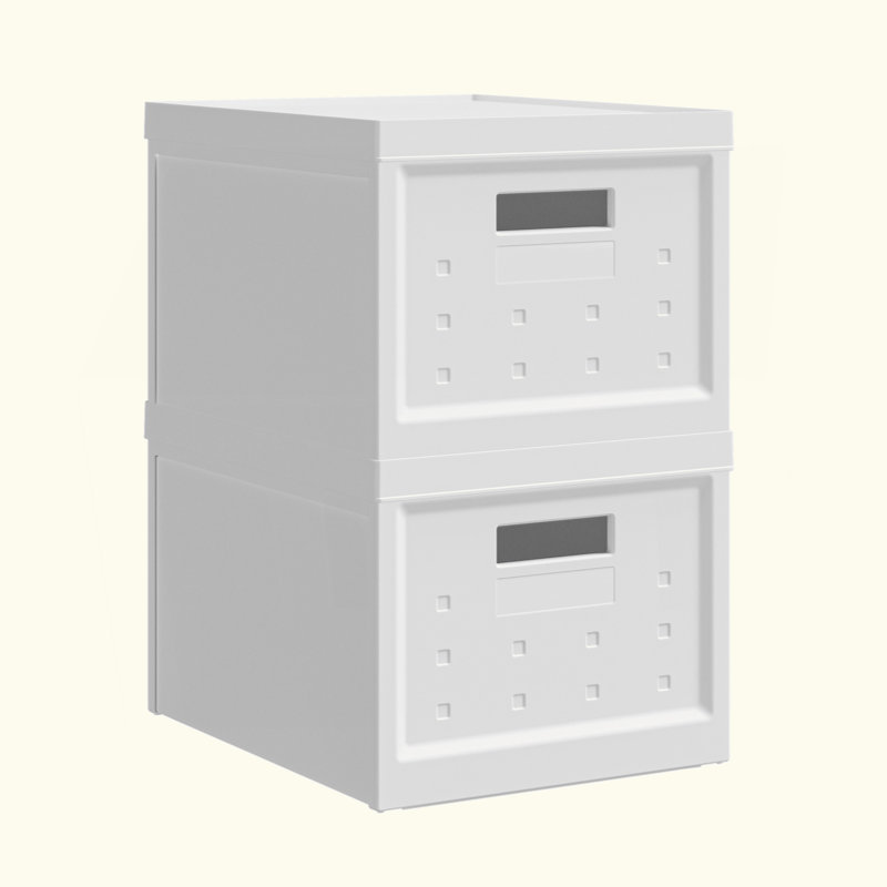 Set Of 2 Collapsible Stackable Storage Box With Lids For Home Or Office Organization