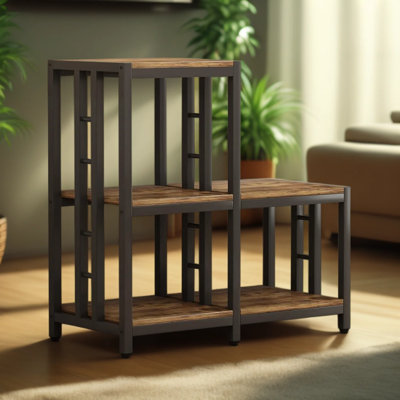5-Tier Appliance Stand With Storage Shelves, Heavy Duty Metal And Engineered Wood Kitchen Organizer Rack For Mini Fridge, Microwave, And Supplies
