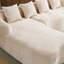 Canapé modulaire en L à compression complète - chenille modulaire, méridienne courbée et 4 coussins pour le salon en appartement-121520625