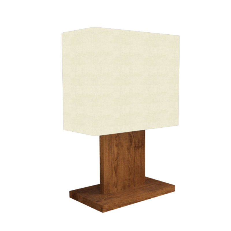 Imbuia Wood and Stone Transitional Table Lamp