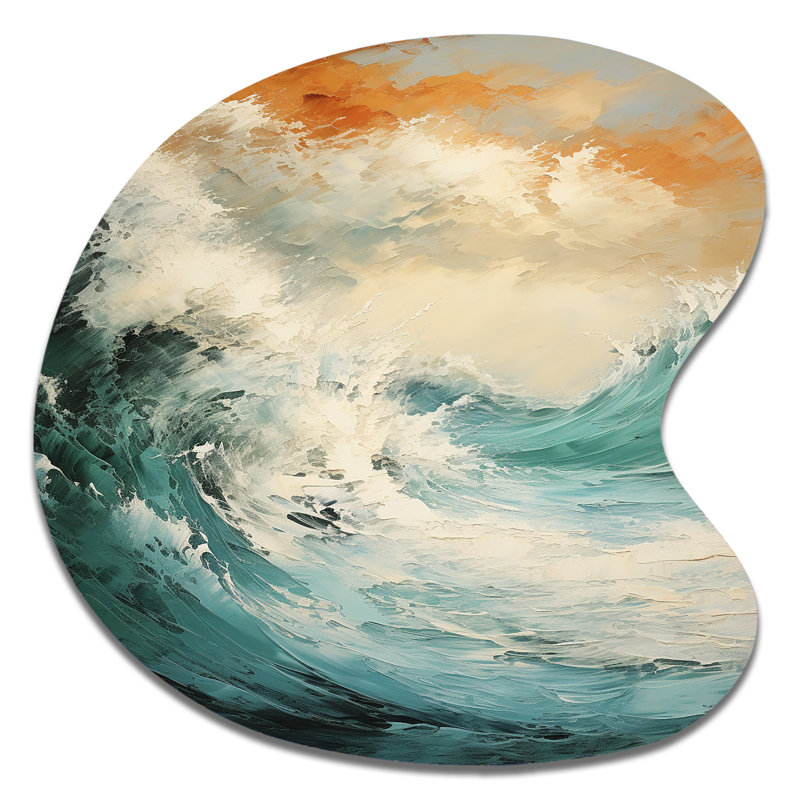 Prine - art mural asymétrique en métal Coastal Ocean, H 33 po x l 33 po