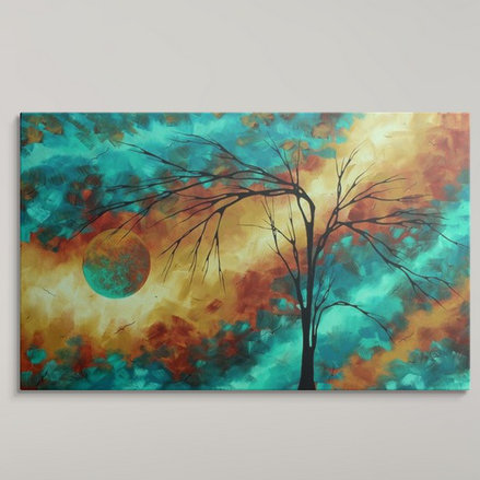 «Reaching for the Moon» par Megan Duncanson, reproduction d'art, H 12 po x l 18 po x P 1,25 po, Toile