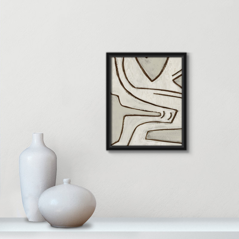 Dessin au trait - reproduction sur toile flottante, L 9,5 po x H 11,5 po, Noir