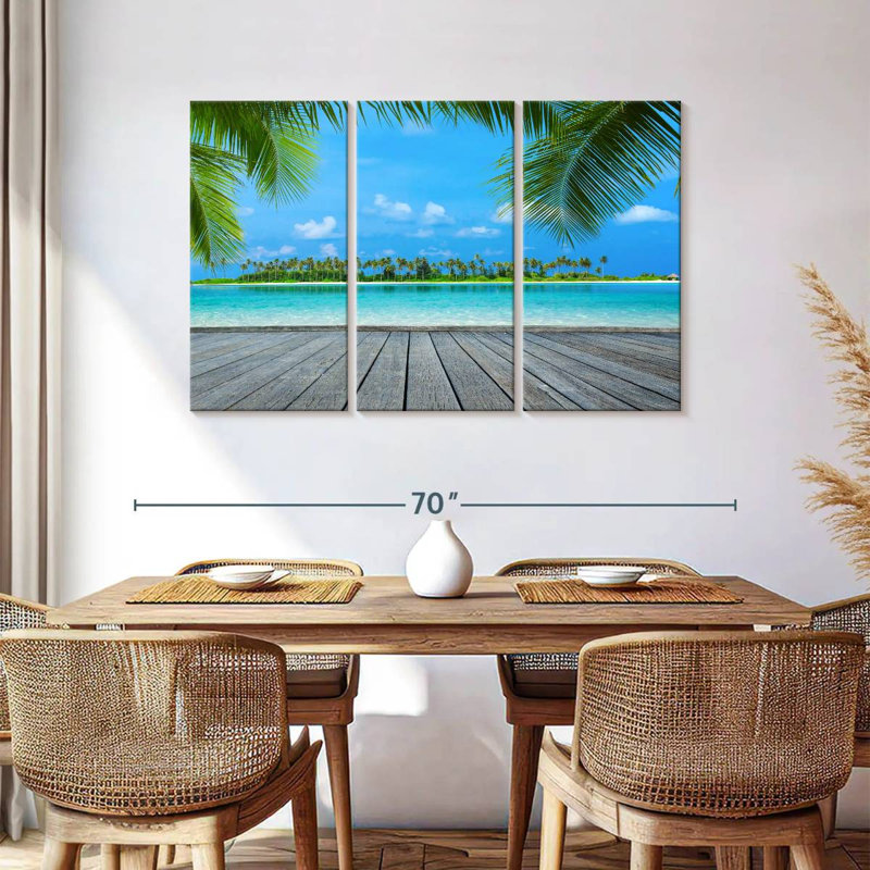 Gillard Maldives, paysage tropical, H 36 po x l 57 po