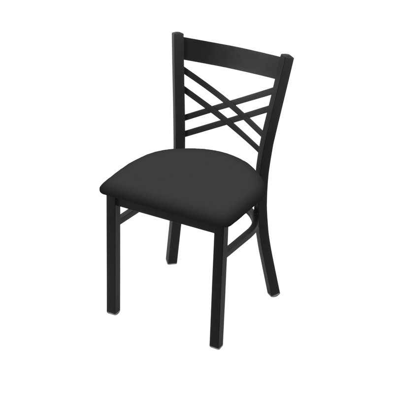 Chaise de salle à manger Catalina, Noir froissé, Vinyle - Fer Canter