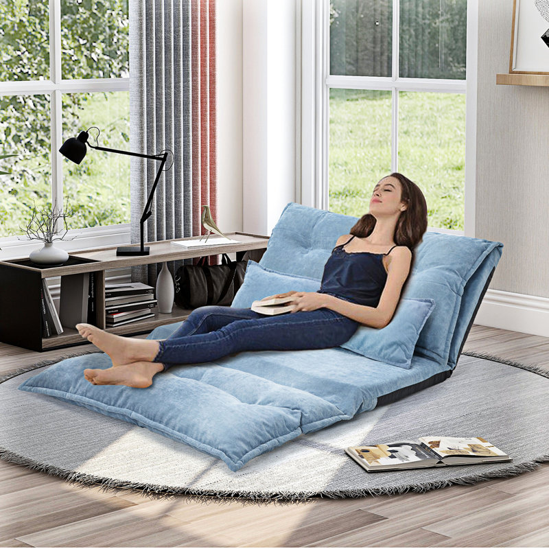 Canapé rembourré Budapest, Polyester bleu